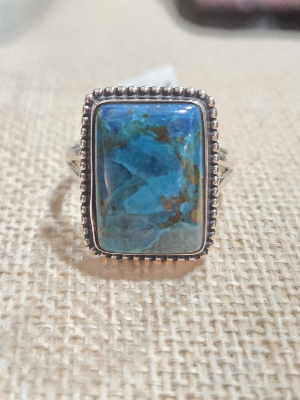Sterling Silver Blue Shattuckite Turquoise Statement Ring~ Size 11